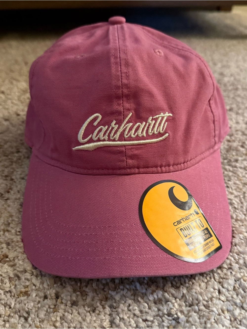 Carhartt Women's Embroidered Script Logo Cap Rosewood 100% Cotton Durable